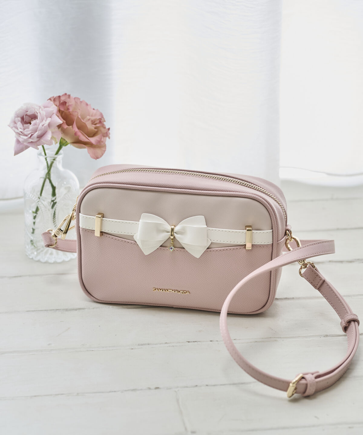 Samantha Vega「バイカラーアクセントリボンミニショルダーバッグ」|ショルダー・メッセンジャー|