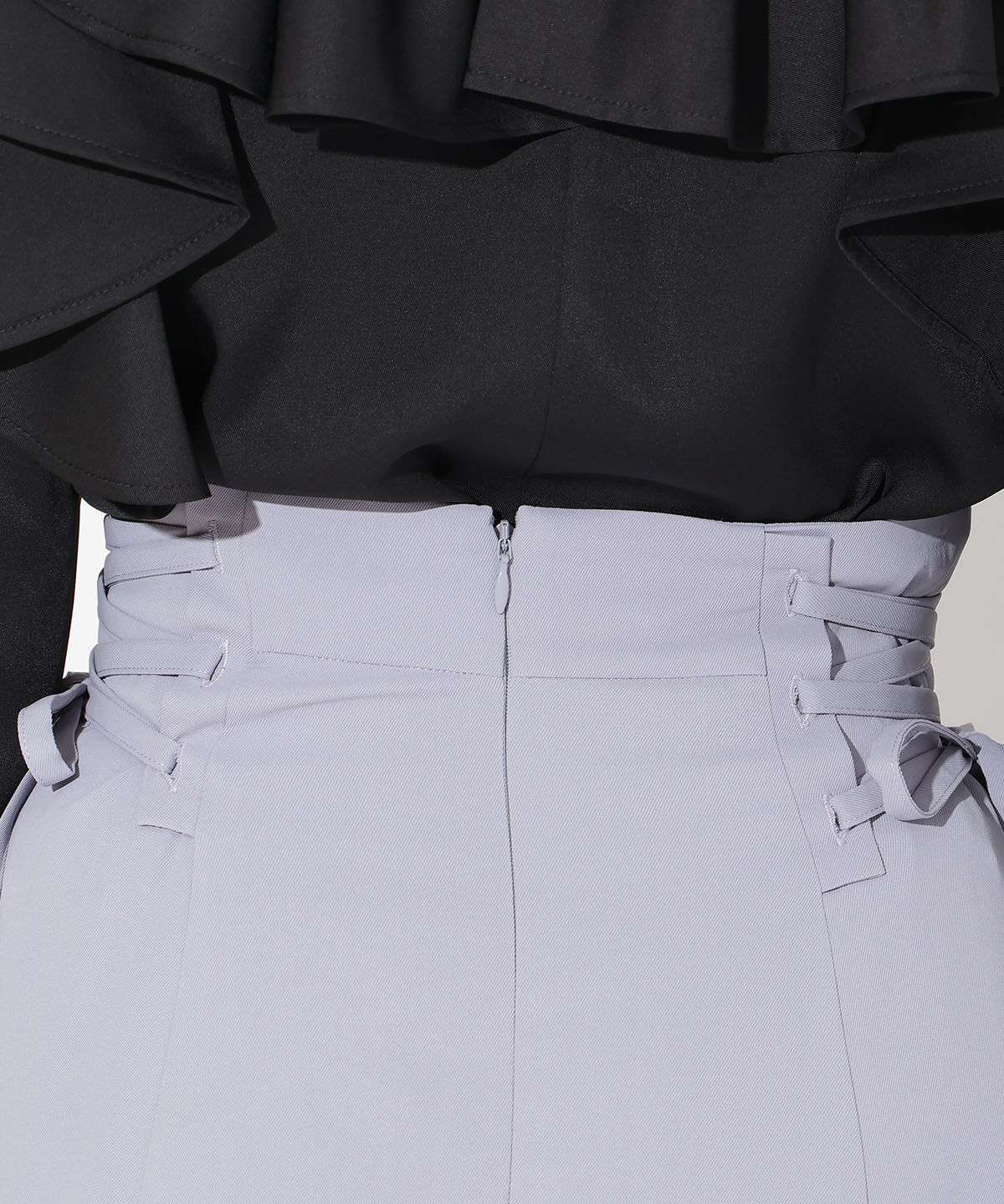 アンドクチュール「サイドレースアップフレアスカート」|フレア|