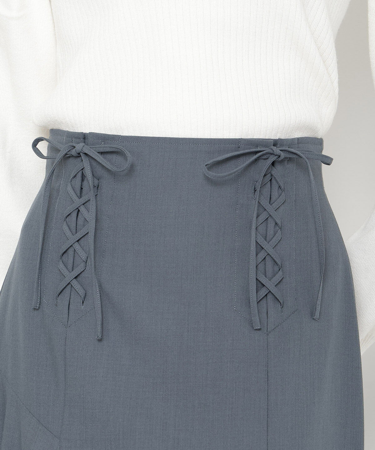 アンドクチュール「フロントレースアップアシメフレアスカート」|フレア|