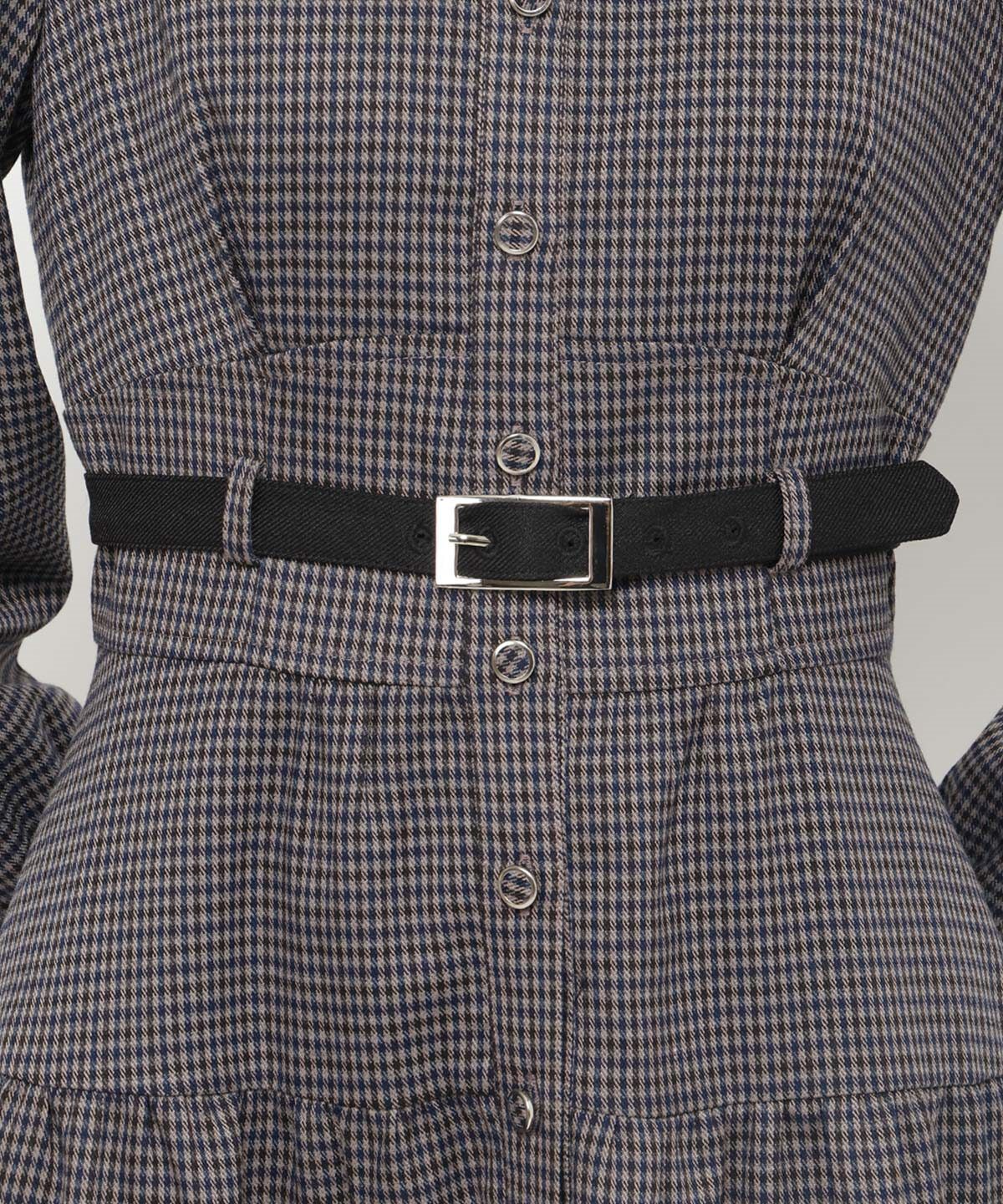 アンドクチュール「千鳥ティアードシャツワンピース」|ワンピース|