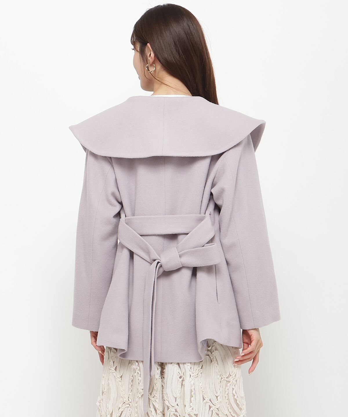 アンドクチュール「ウールビーバーショールカラーショートコート」|ダウン|