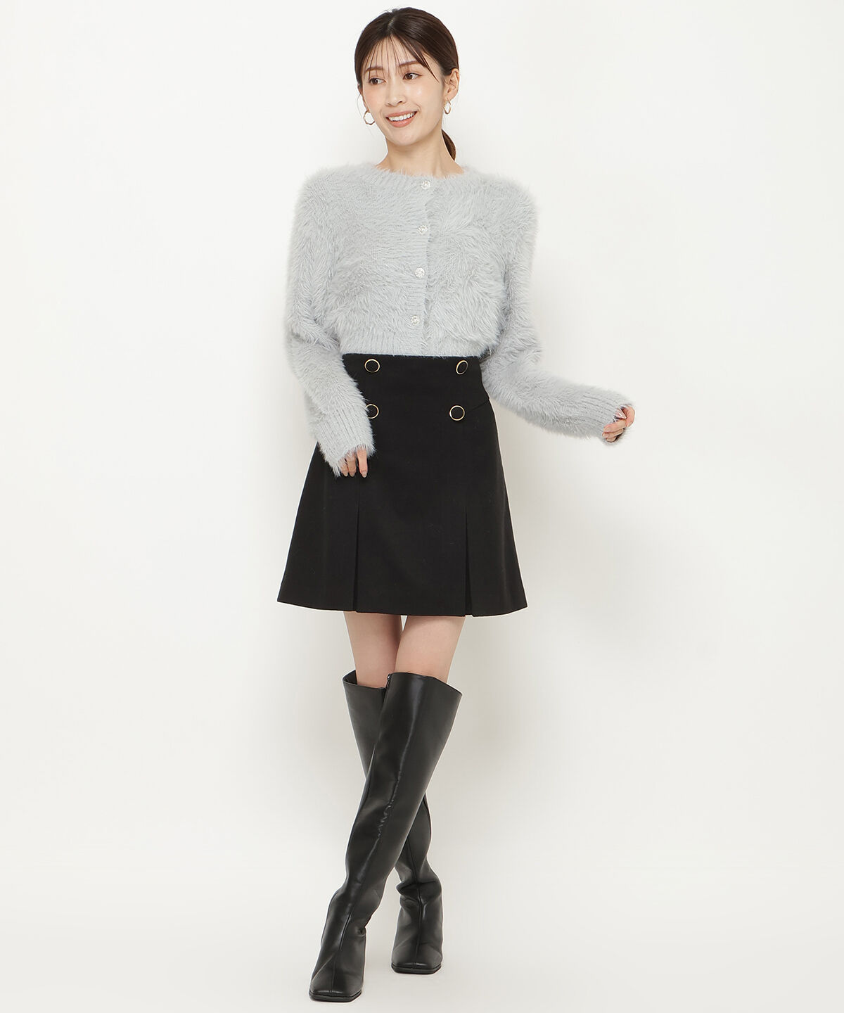 アンドクチュール「ツイードミニスカート」|台形|