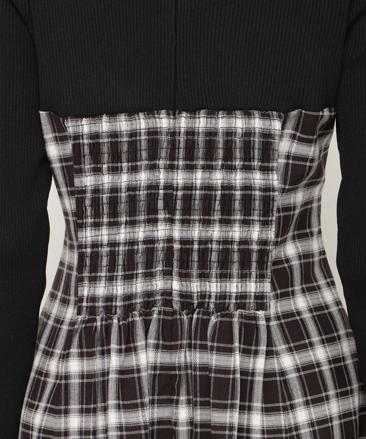 アンドクチュール「チェックリボン切替ワンピース」|ワンピース|