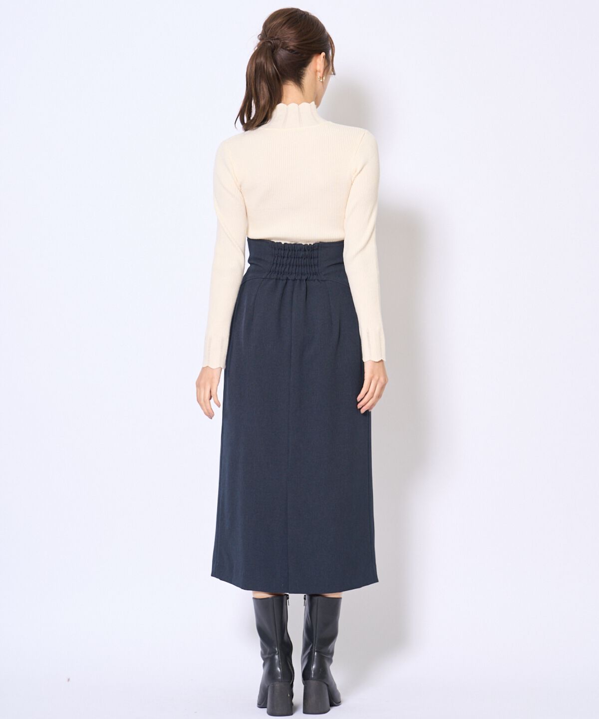 アンドクチュール「センターZIPスカート」|タイト|