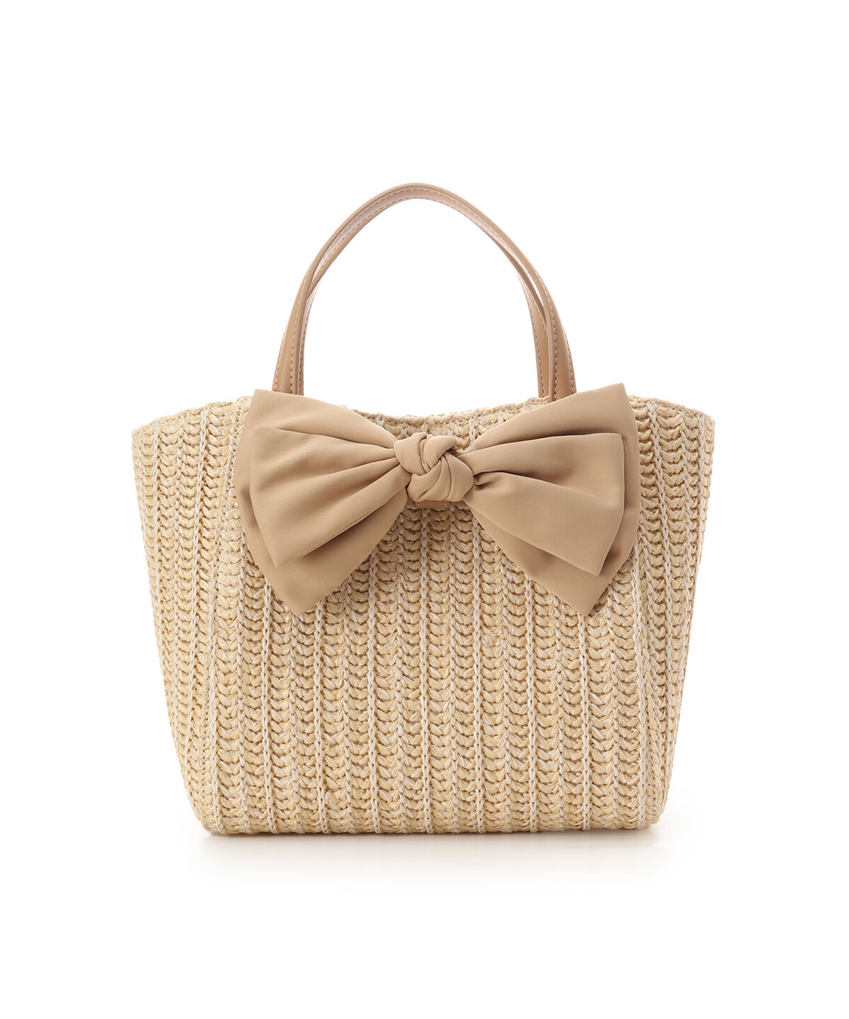 Samantha Thavasa Petit Choice「ビッグリボンかごバッグ」|トートバッグ|ベージュ