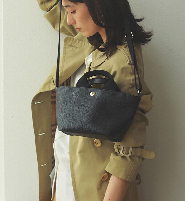 TOPKAPI BREATH「スコッチグレイン ネオレザー ショルダー付き ミニ トートバッグ プレーン」|ショルダー・メッセンジャー|