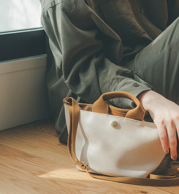 TOPKAPI BREATH「スコッチグレイン ネオレザー ショルダー付き ミニ トートバッグ プレーン」|ショルダー・メッセンジャー|