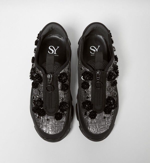 ODETTE E ODILE「＜SY＞フラワービジュー ジップ スニーカー55&uarr;」|スニーカー|