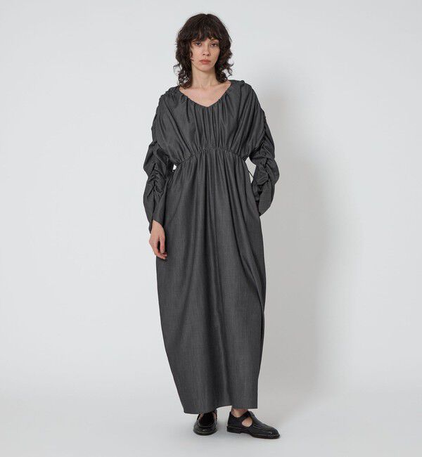 ASTRAET「＜ASTRAET＞デニムライク ギャザー ワンピース」|ワンピース|