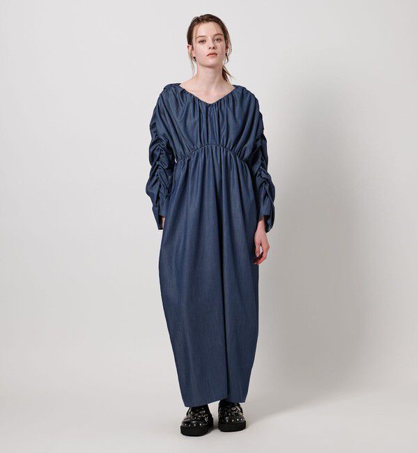 ASTRAET「＜ASTRAET＞デニムライク ギャザー ワンピース」|ワンピース|