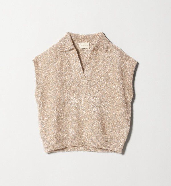 UNITED ARROWS「グリッター スキッパーポロ ベスト」|ニット・セーター|