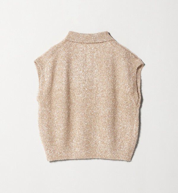 UNITED ARROWS「グリッター スキッパーポロ ベスト」|ニット・セーター|