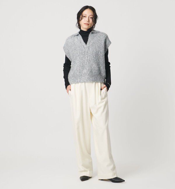UNITED ARROWS「グリッター スキッパーポロ ベスト」|ニット・セーター|