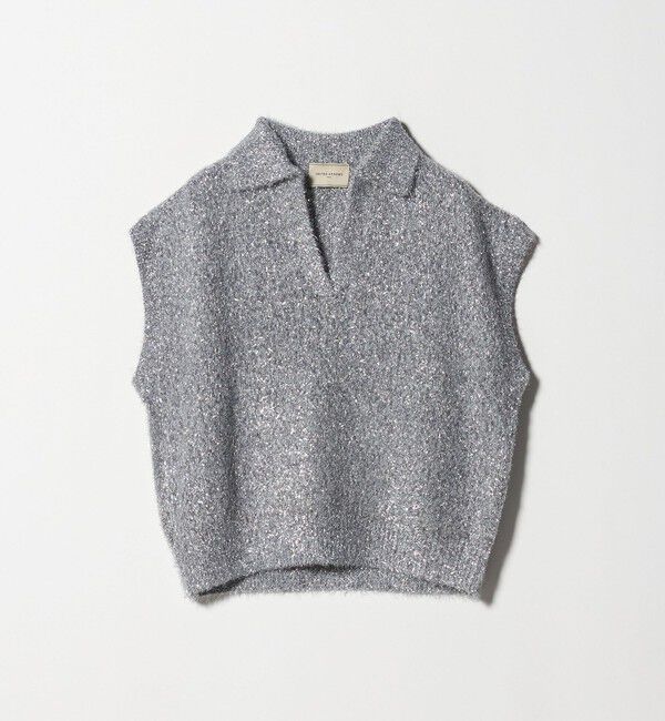 UNITED ARROWS「グリッター スキッパーポロ ベスト」|ニット・セーター|