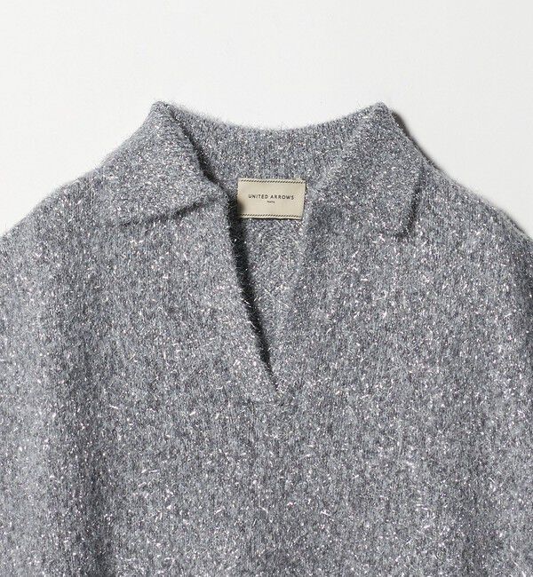 UNITED ARROWS「グリッター スキッパーポロ ベスト」|ニット・セーター|