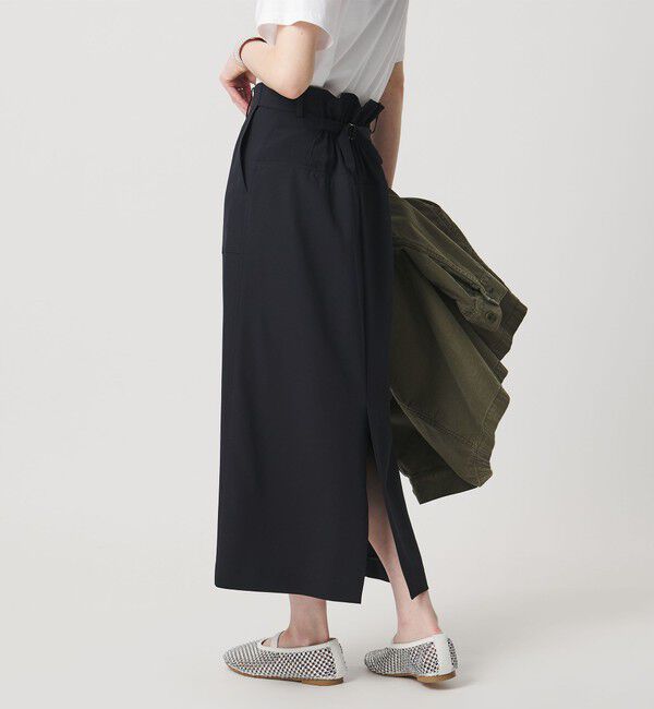 UNITED ARROWS「アセテートポリエステル ベイカースカート」|タイト|