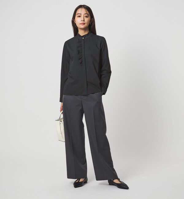 UNITED ARROWS green label relaxing「フリル ディテール ブラウス マシンウォッシャブル UVカット」|シャツ・ブラウス|