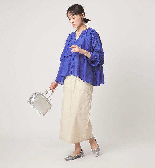 UNITED ARROWS green label relaxing「［size SHORTあり］ボイル レイヤー ギャザー ブラウス」|シャツ・ブラウス|