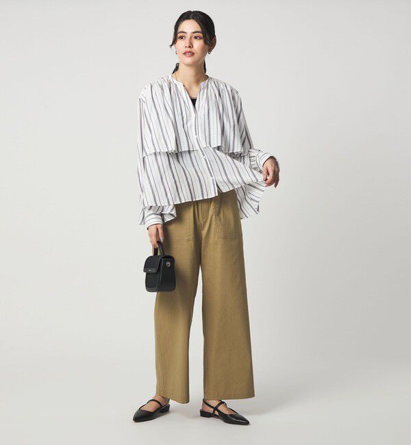 UNITED ARROWS green label relaxing「［size SHORTあり］ボイル レイヤー ギャザー ブラウス」|シャツ・ブラウス|