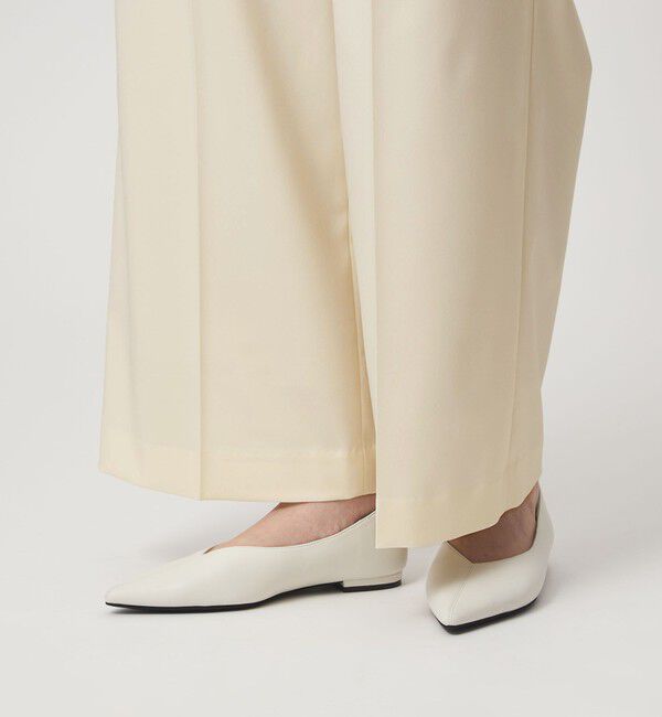 UNITED ARROWS green label relaxing「［size SHORT/TALLあり］ツイル イージー ワイド パンツ オフホワイト」|スラックス|