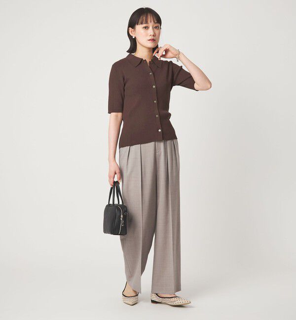 UNITED ARROWS green label relaxing「HIYOKE エリツキ リブ ニット マシンウォッシャブル UVカット 遮熱」|ニット・セーター|