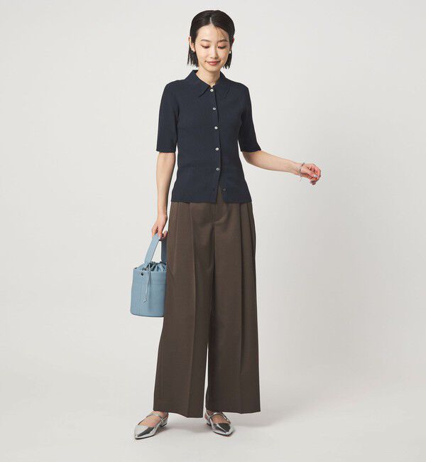 UNITED ARROWS green label relaxing「HIYOKE エリツキ リブ ニット マシンウォッシャブル UVカット 遮熱」|ニット・セーター|