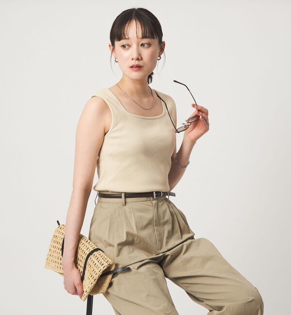 UNITED ARROWS green label relaxing「デコルテ フライス タンクトップ 抗菌」|タンクトップ|BEIGE