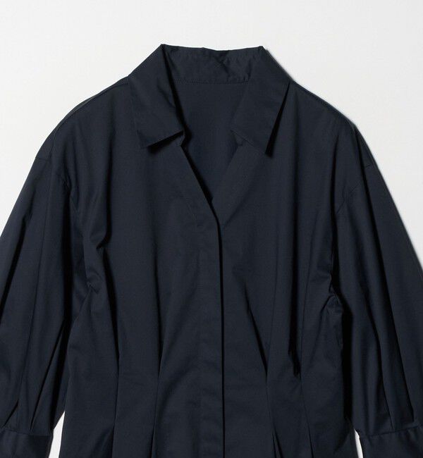 UNITED ARROWS green label relaxing「シャツ襟 フィット＆フレア タック 5分袖 ワンピース」|ワンピース|
