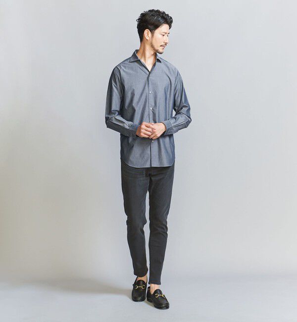BEAUTY&YOUTH UNITED ARROWS「【WEB限定 WARDROBE SMART】コットン ワイドカラー スキッパー シャツ」|シャツ・ブラウス|