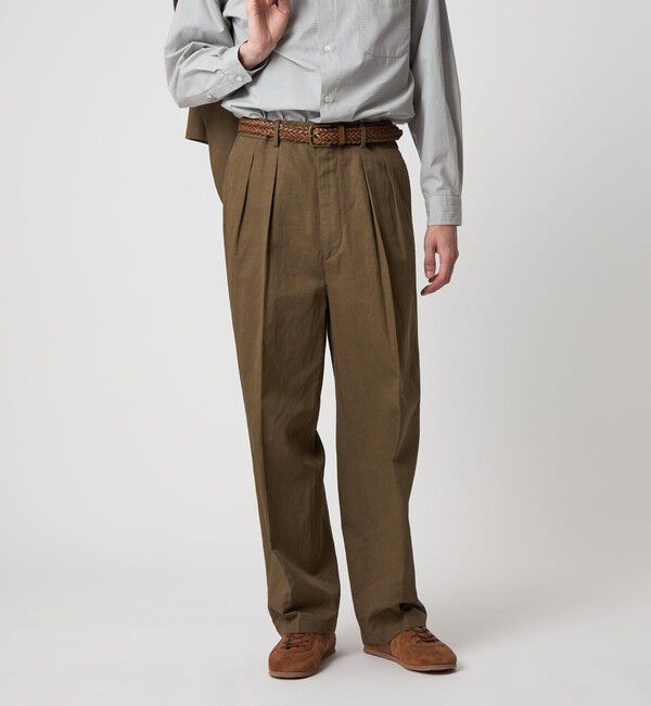 STEVEN ALAN「＜Steven Alan＞ コットン/リネン ツイル イン ツープリーツ ドレス トラウザーズ ハーフイージー」|スラックス|