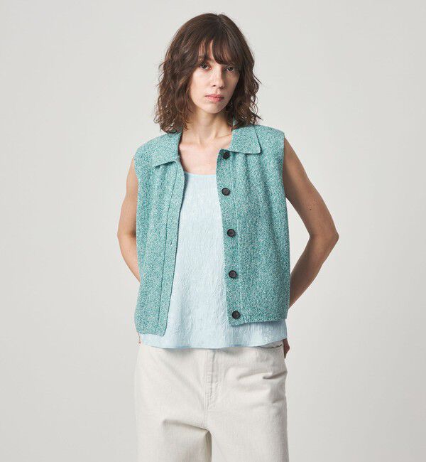 STEVEN ALAN「＜Steven Alan＞ブークレヤーン ポロカラー ニット ベスト」|ベスト・ジレ|