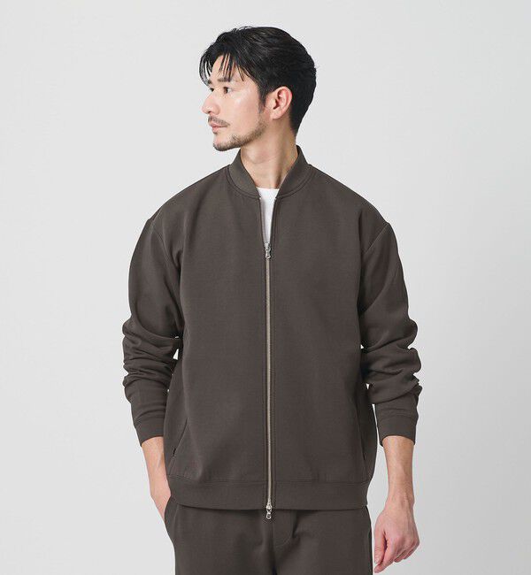 BEAUTY&YOUTH UNITED ARROWS「【WEB限定 WARDROBE SMART】ダブルニット ジップブルゾン/セットアップ対応【抗菌・防臭】」|ブルゾン・スタジャン|