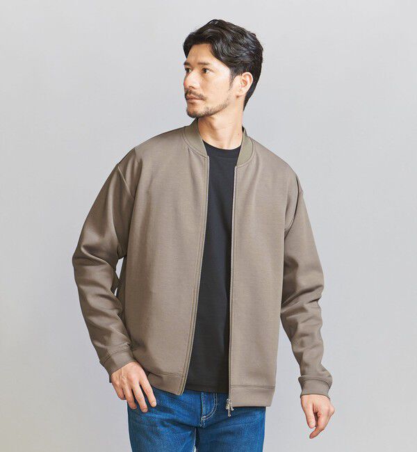 BEAUTY&YOUTH UNITED ARROWS「【WEB限定 WARDROBE SMART】ダブルニット ジップブルゾン/セットアップ対応【抗菌・防臭】」|ブルゾン・スタジャン|
