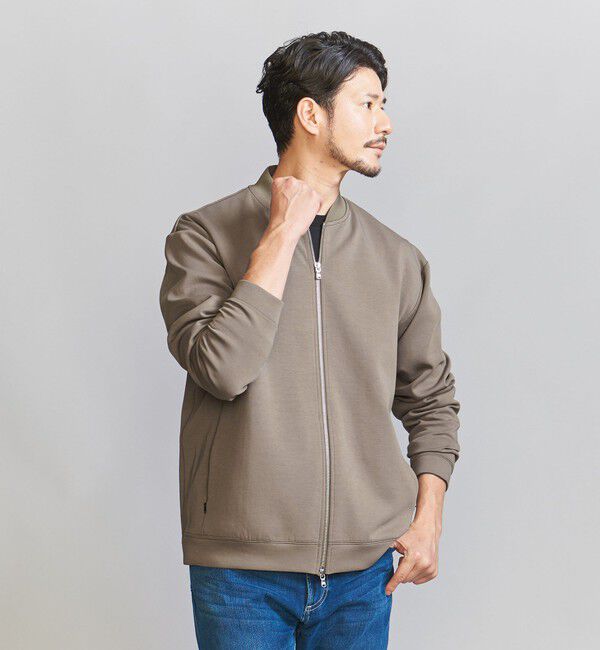 BEAUTY&YOUTH UNITED ARROWS「【WEB限定 WARDROBE SMART】ダブルニット ジップブルゾン/セットアップ対応【抗菌・防臭】」|ブルゾン・スタジャン|