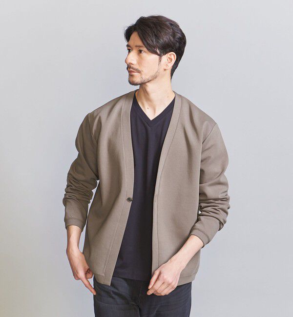 BEAUTY&YOUTH UNITED ARROWS「【WEB限定 WARDROBE SMART】ダブルニット カーディガン/セットアップ対応【抗菌・防臭】」|カーディガン|OLIVE