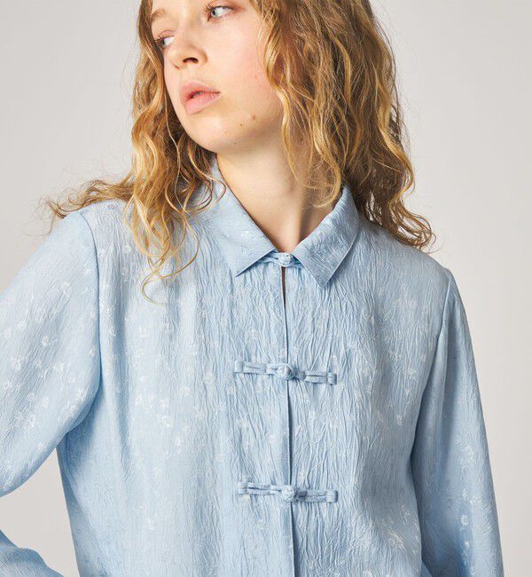 STEVEN ALAN「＜Steven Alan＞フラワー ジャガード チャイナモチーフボタン シャツ」|シャツ・ブラウス|