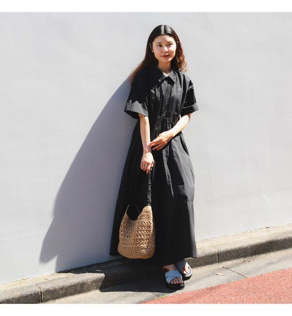 Ray BEAMS 「タック ウエスト シャツ ワンピース」|ワンピース|