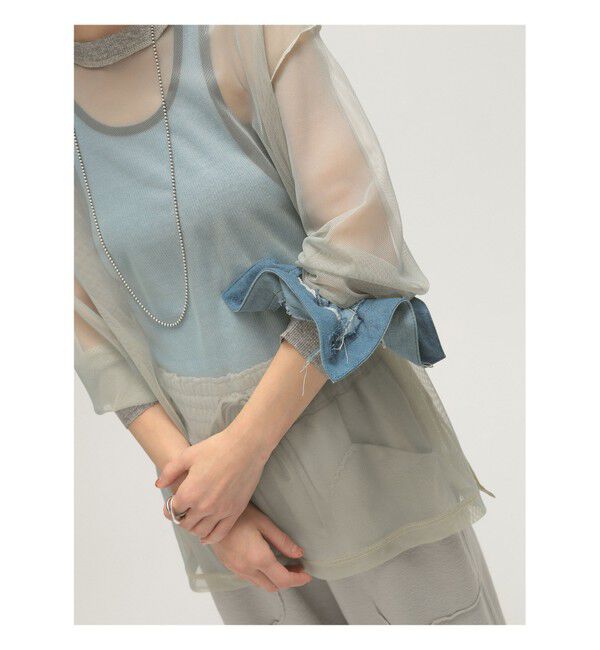 BEAMSBOY「maturely / デニム リペア スクエア シュシュ」|その他|