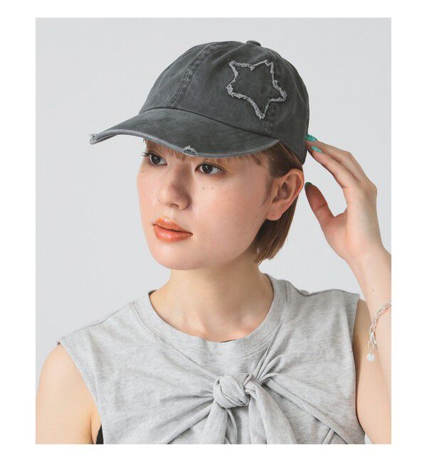 Ray BEAMS 「スター ダメージ キャップ」|キャップ・キャスケット|BLACK