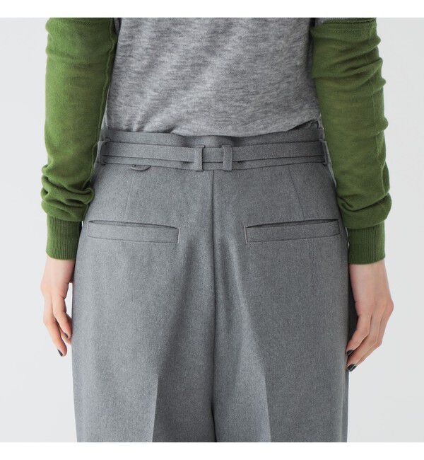 BEAMSBOY「maturely / リサイクル ポリエステル ベルト アレンジ パンツ」|チノ|