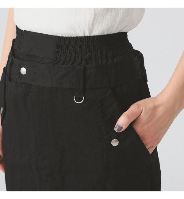 Ray BEAMS 「ダブル ウエスト タック スカート」|タイト|