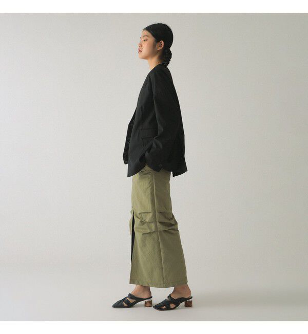 Ray BEAMS 「ダブル ウエスト タック スカート」|タイト|