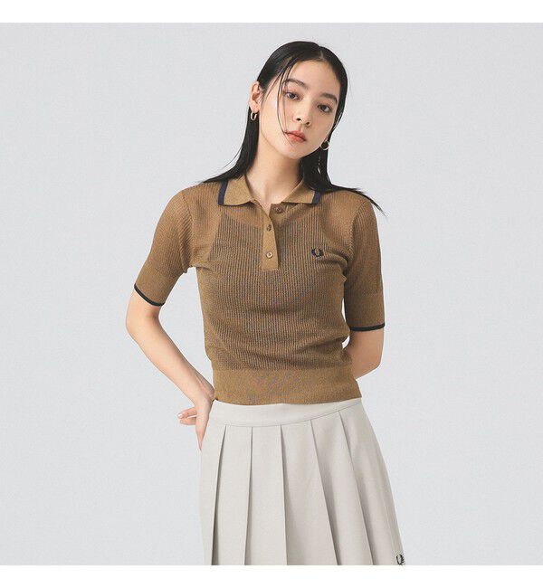 Ray BEAMS 「【別注】FRED PERRY / RIB KNITTED SHIRT」|ニット・セーター|DARK_CARAMEL