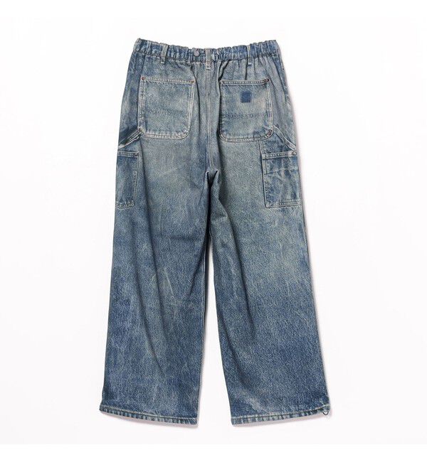 BEAMS「モック プリント ダブルニー スウェットパンツ」|チノ|