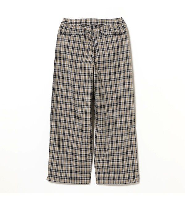 BEAMS「チェック ワイド イージーパンツ【ワイドストレートフィット】」|チノ|