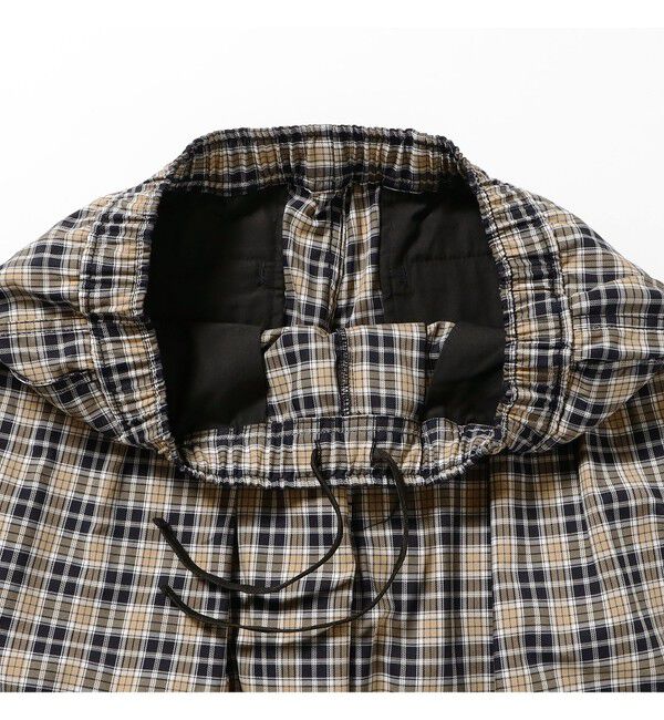 BEAMS「チェック ワイド イージーパンツ【ワイドストレートフィット】」|チノ|