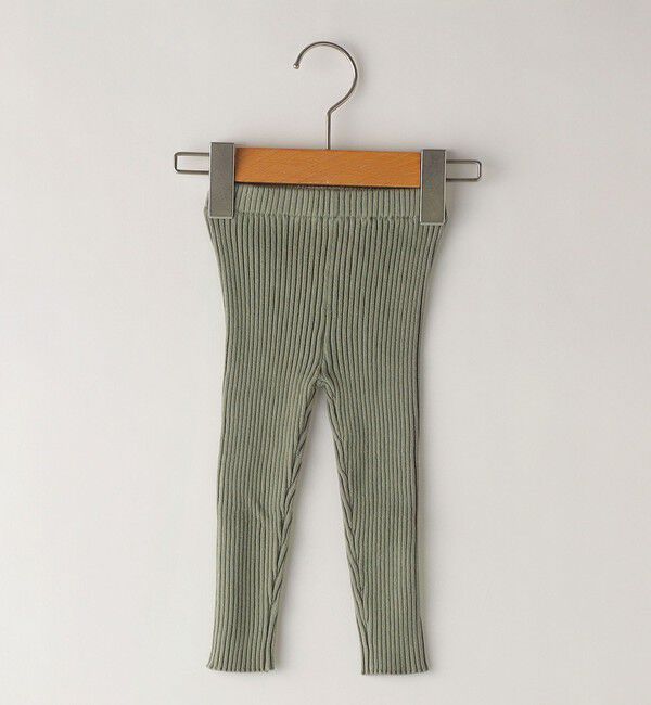 SHIPS KIDS「SHIPS KIDS:80～140cm / リブ レギンス（無地）」|レギンス・スパッツ|ライトグリーン