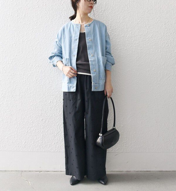 SHIPS any「SHIPS any: ノーカラー デニム ブルゾン［SHIPS any DENIM］」|デニムジャケット|