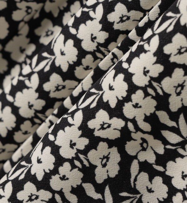 SHIPS for women「【WEB限定】〈手洗い可能〉ドット / 花柄 バンドカラー サイド プリーツ ワンピース」|ワンピース|