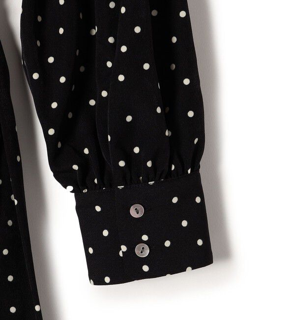 SHIPS for women「【WEB限定】〈手洗い可能〉ドット / 花柄 バンドカラー サイド プリーツ ワンピース」|ワンピース|